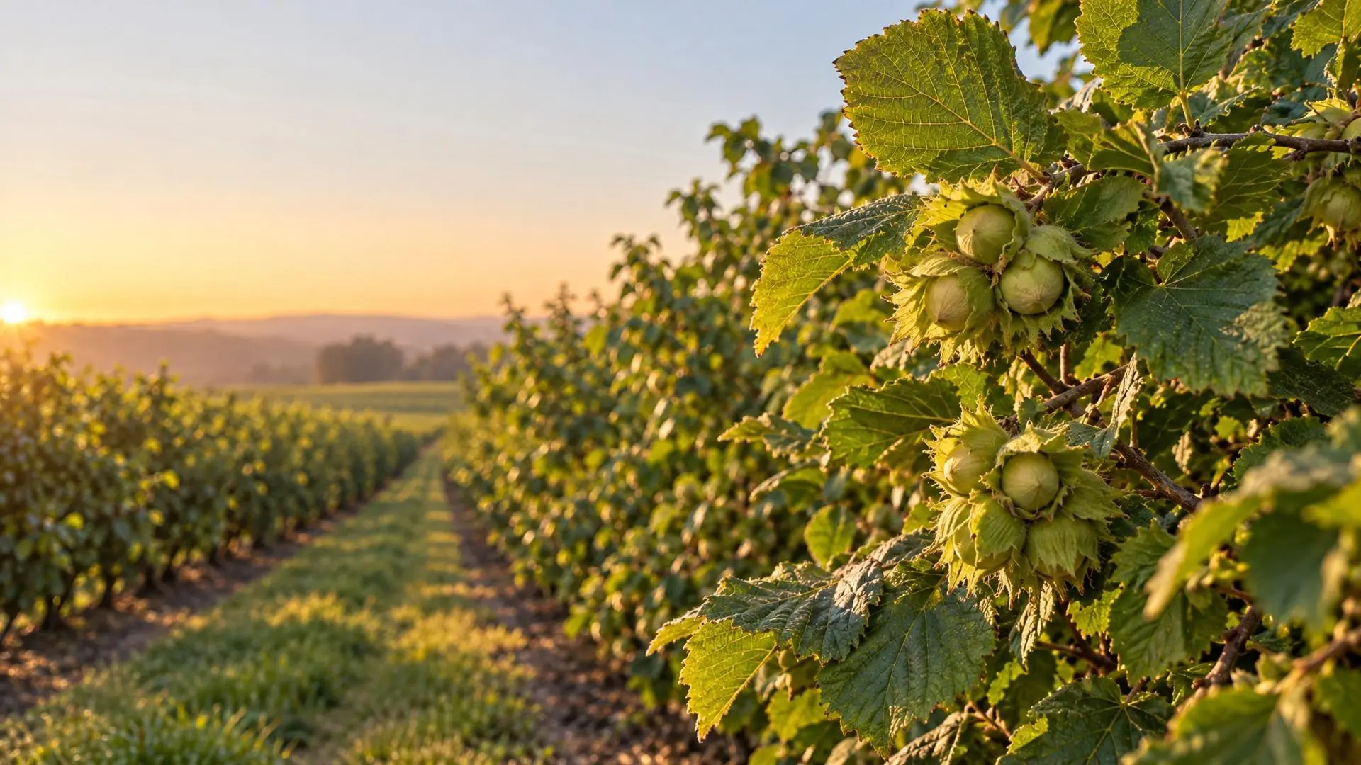 Plantación de avellano europeo