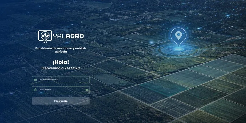 Pantalla de inicio del dashboard YALVIEW con el mapa del predio